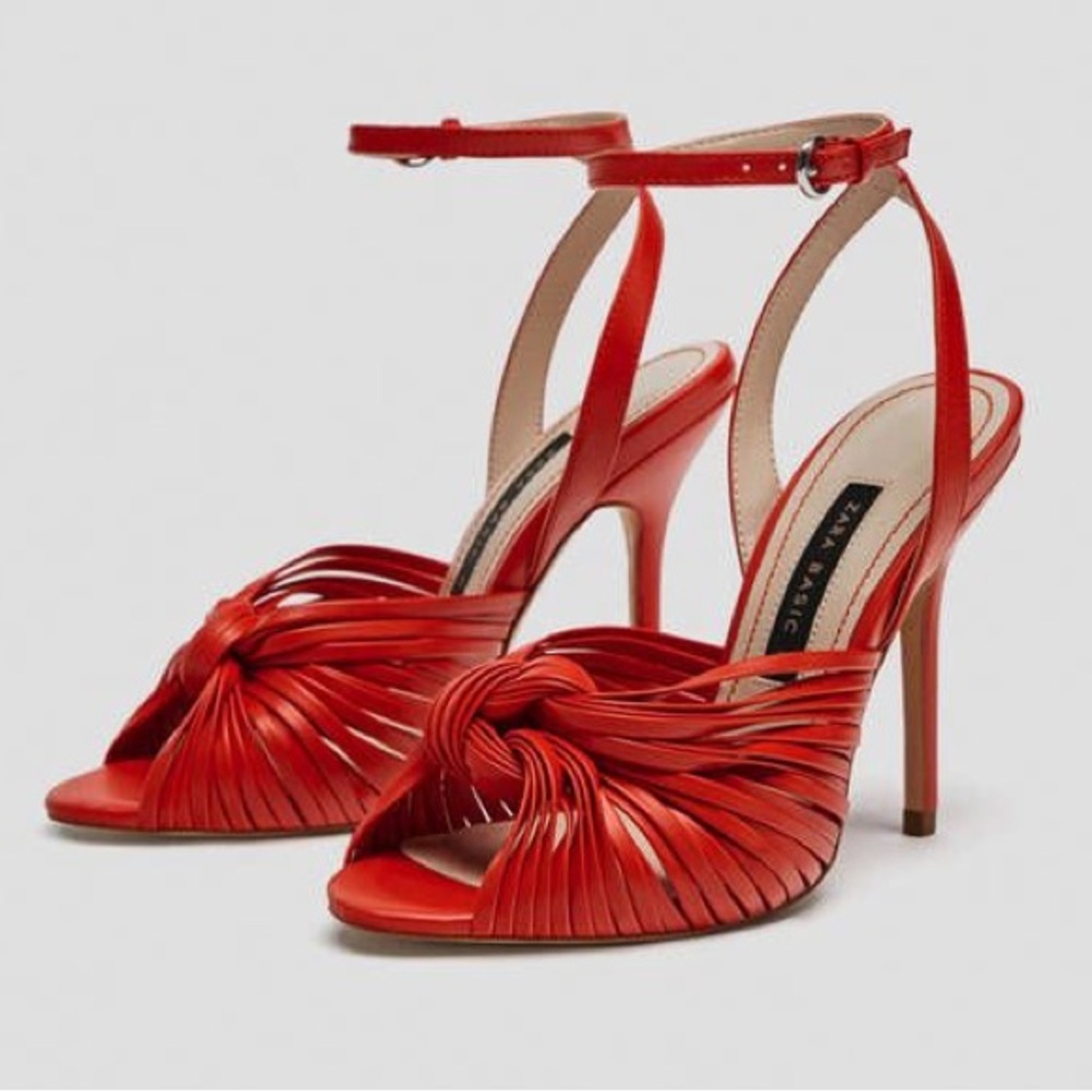 Zara Red Knotted Heels